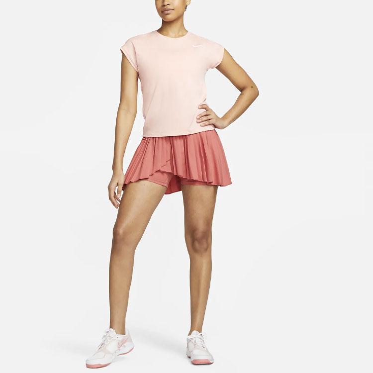 Nike Court Dri-FIT Advantage Plisowana Spódnica Tenisowa z Wysokim Stanem dla Kobiet Czerwona DR6850-655