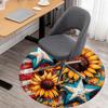 1PC sunflower flag Office Round Area Rug, Under Office Chairs Bedroom Living Room Home Decor, Carpet for Office -1110112