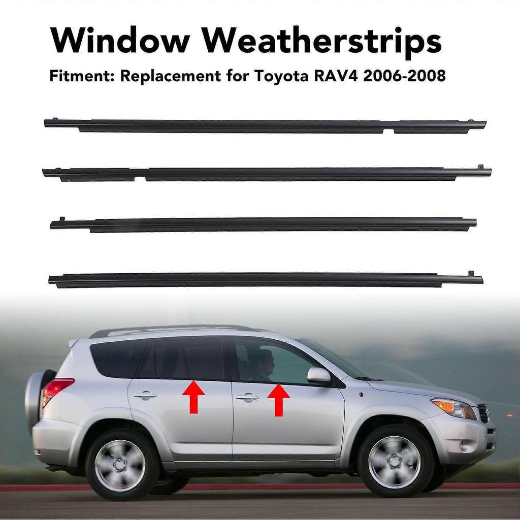 4PCS Window Weatherstrips 75740 42020 Front Rear Left Right Car Window Moulding Trim Replacement for Toyota RAV4