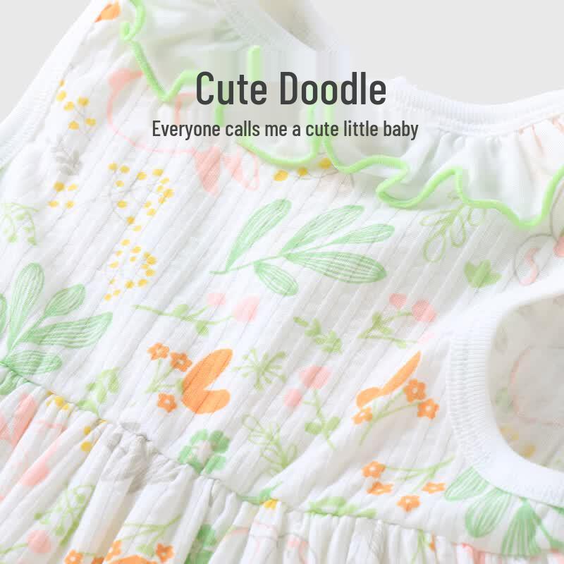 Baby Girls Floral Sleeveless Cotton Dress