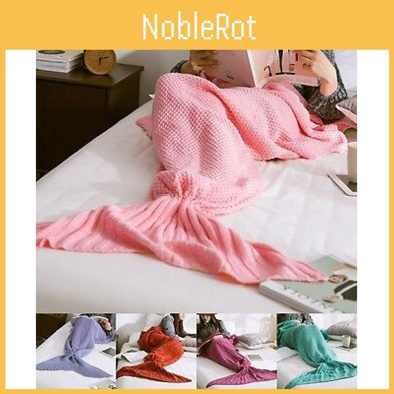 Soft And Stylish Mermaid Tail Blanket Plush Knitted Acrylic Throw For Spring And Autumn