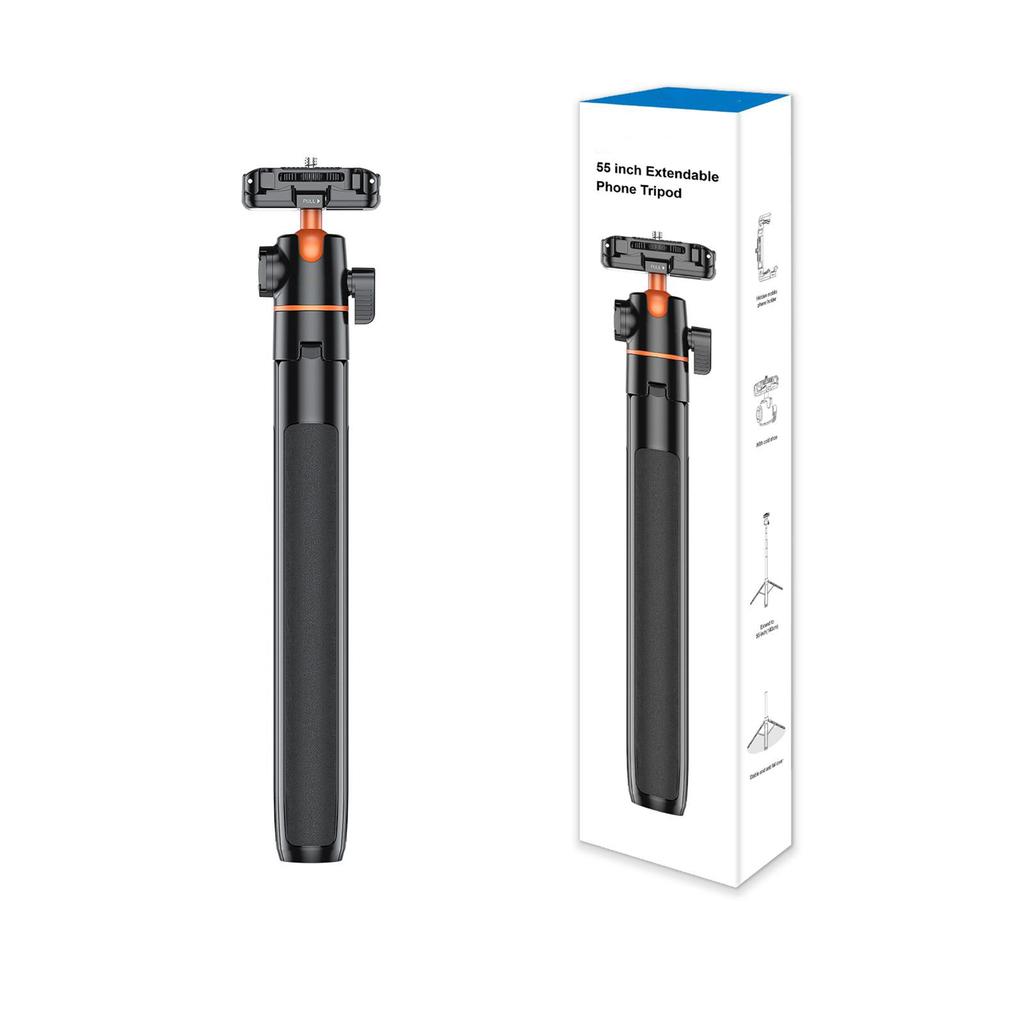 Camera Tripod Lightweight Extendable Selfie Stick Aluminum Vlog Stand with 360 Degrees  Ball Head