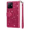 Zipper Glitter Leather Case for XiaoMi Mi 13 12T 11T 10T 11 Lite 5G Poco X5 X4 X3 GT F3 F4 M4 Pro M5S C55 C40 Flip Phone Wallet