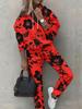 1116 New Women's Clothing European and American Spring and Autumn Floral Printing Casual Long-sleeved Sports Suit