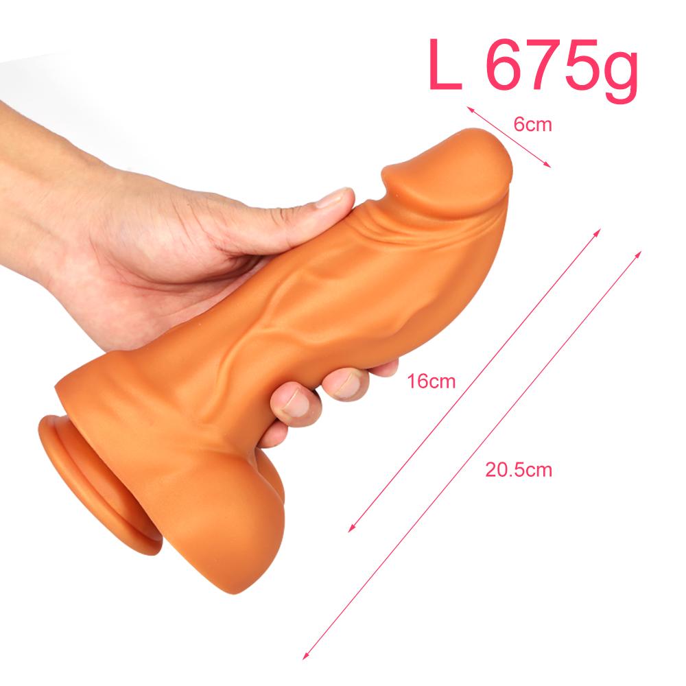 Golden Silicone Dildo Soft Realistic Penis Strap On Dick Masturbator for Women Fisting Anal Plug Sex Toys