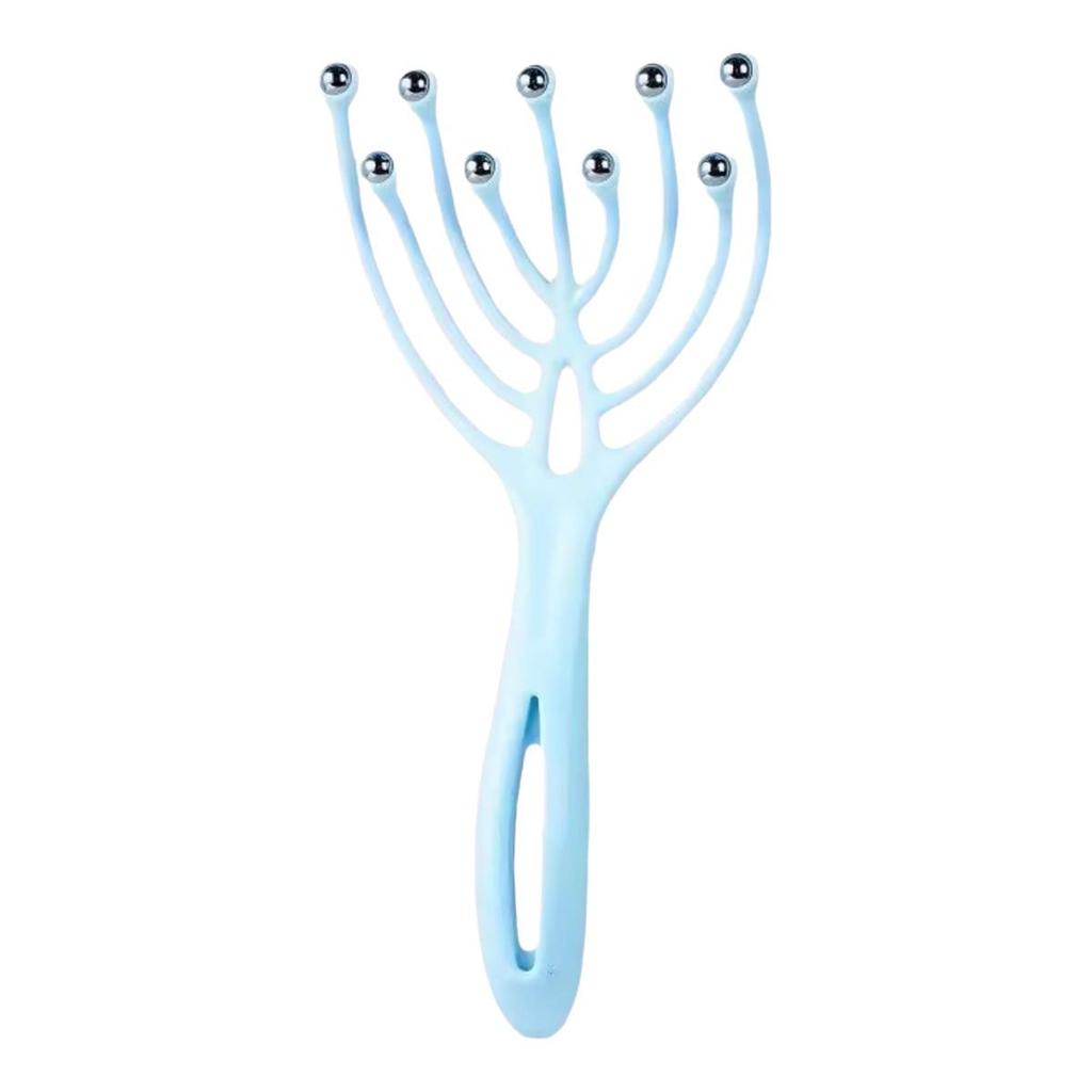 Oktopus-Kopfmassagegerät: Neunkrallenkamm & Rollkugel für Kopfhaut-Meridiantherapie