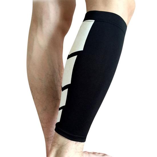 1Pc Sport Leg Calf Brace Leg Protector Sleeve Unisex Compression Support Stretch L чёрный