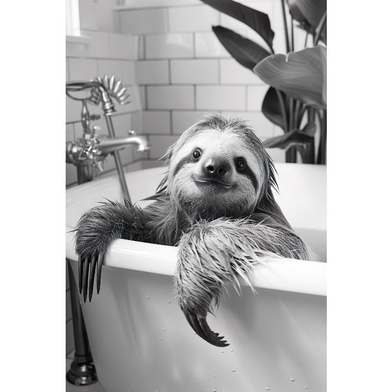 Black and White interesting Cute Animal Posters Squirrel Hedgehog sloth Canvas Painting Wall Art Bathroom Living Room Home Decor