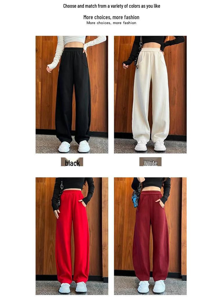 2025 Frühling Damen High Waist Schlankmachende Weitbein Shuffle Dance Hose