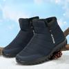 Winter Plus Herren Baumwollschuhe Hochgeschnitten Doppelreißverschluss Schneestiefel Wasserdicht Rutschfest Warm Baumwollstiefel