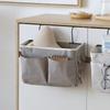 Scandinavian Bedside Hanging Basket Canvas Linen Storage Pouch Wall Organizer for Dorm College Student Bedroom Essentials