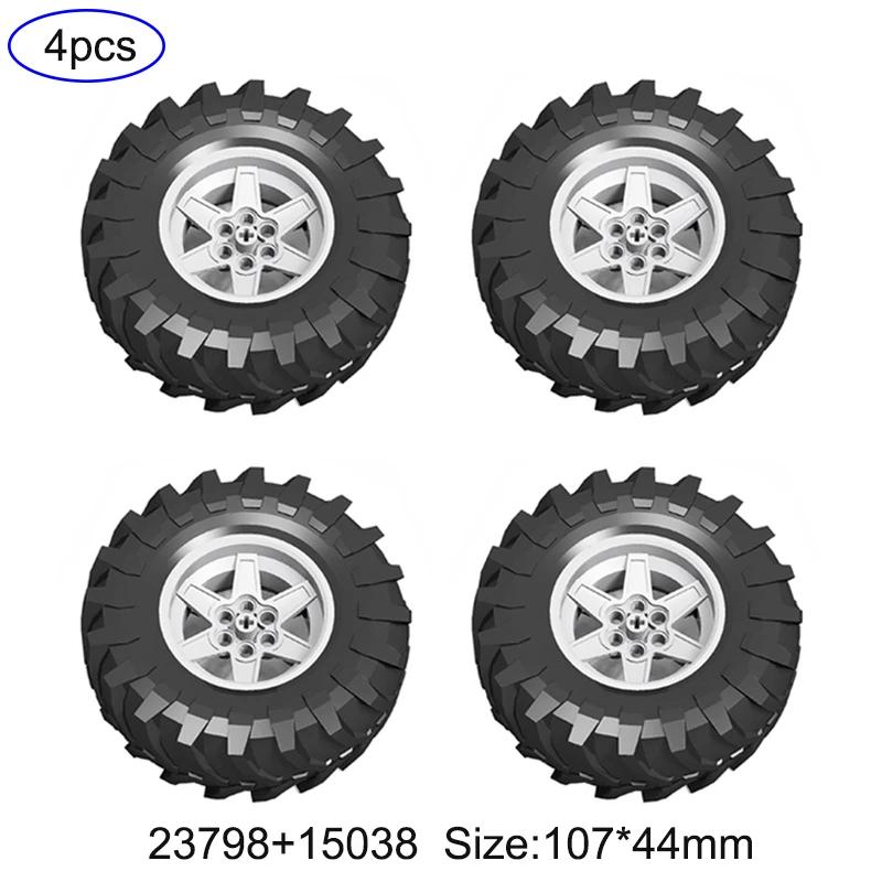 RCmall 4WD Climbing Car Off-road Front Suspension System MOC Bricks Parts Kits 23798 + 15038 Tyre Compatible with LEGOed