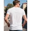 European sizes Everyday Comfort] Men's Compass Print Crew Neck T-Shirt - Breathable Polyester, Casual Street Style Short Sleeve Top