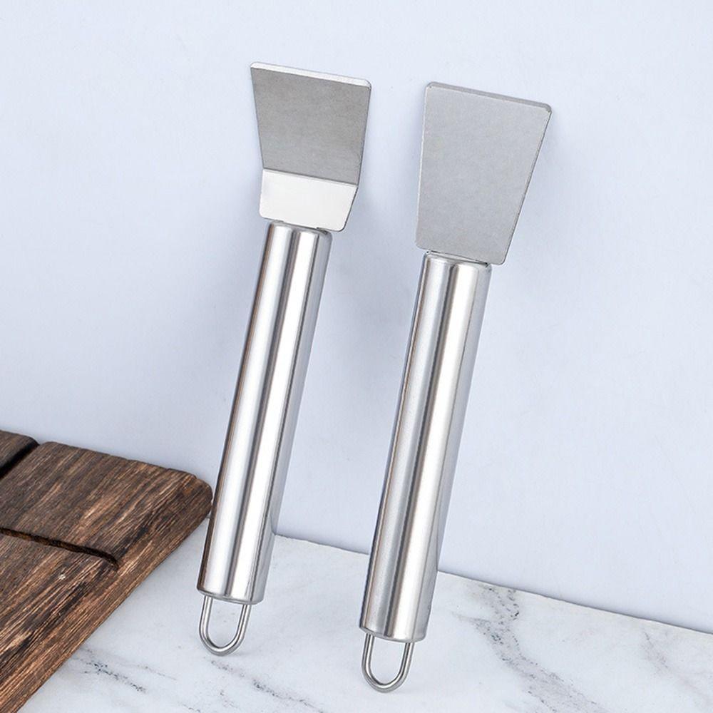 2Pcs Stainless Steel Ice Thawing Scraper Heavy-Duty Oil Stain Remover Glue Scraper  Stovetop