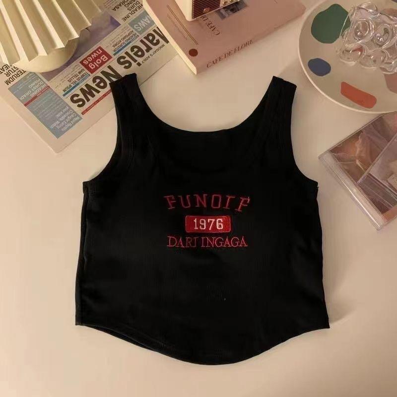 With Breast Cushion Embroidery New Style Camisole Female Summer Niche Design Sense Outside To Wear Inside A Thin Sleeveless Blouse Female