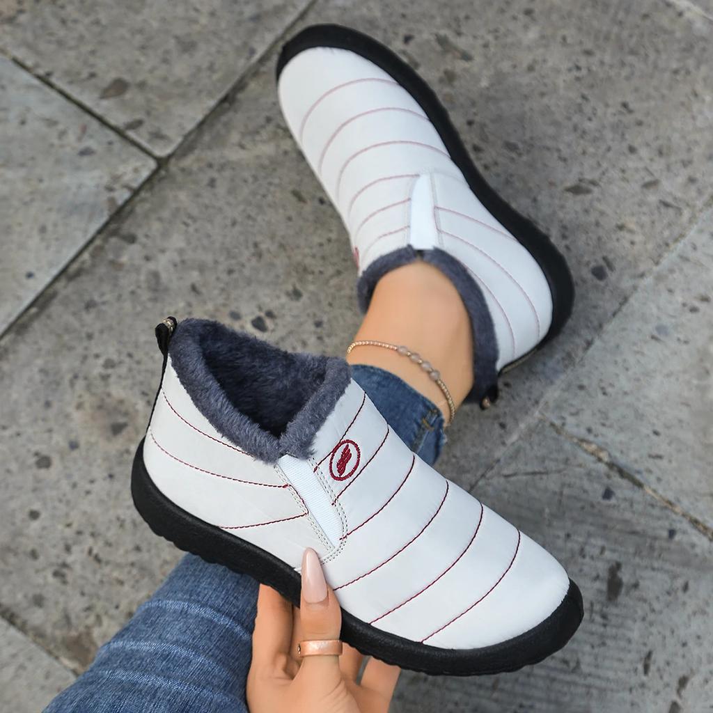 2025 Neue Damen Schneestiefel Wasserdichte Plüsch Knöchelstiefel Slipper Bequeme Plateau Schuhe für Damen Mode Outdoor Unisex Schuhe