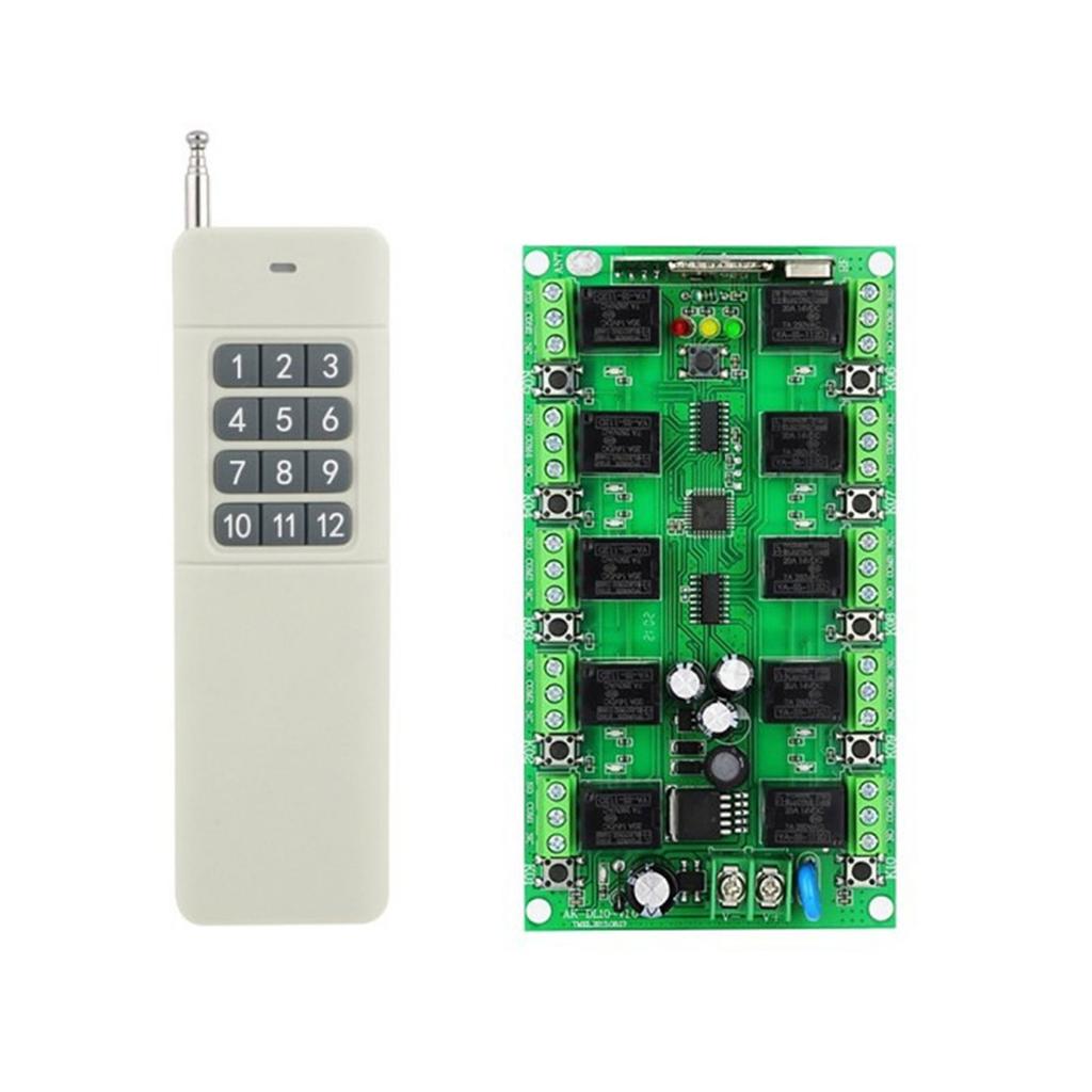 Multpurpose Remote Control Switches 10 Channel DC12V Learning Code Stable Signal Transmission for Projects Supplies