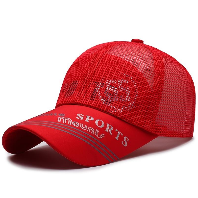 

Unisex Summer Baseball Cap with Mesh - Stay Cool and Stylish While Fishing or Hip Hopping! Adjustable червоний