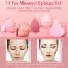 14pcs/set Cosmetic Soft Beauty Sponge Mini Make Up Sponges  Makeup Sponge Powder Puff Long Lasting Beauty Sponge Wet Dry Use