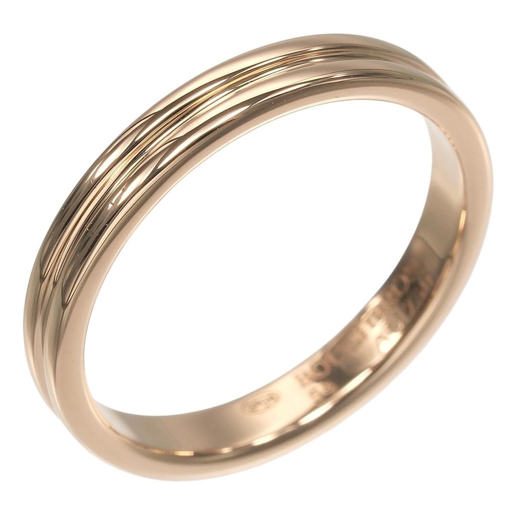 Boucheron Godron Ring K18 Pink Gold #6.8(US Size) 3.61g Women Used