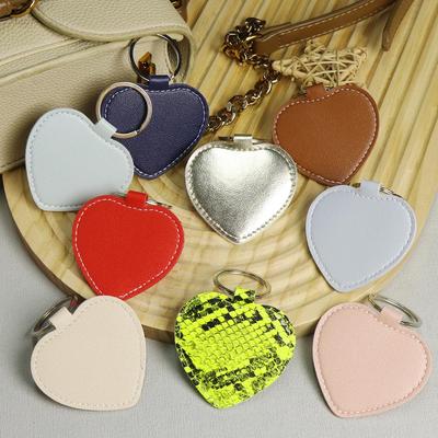 Heart-Shaped PU Leather Keychain: DIY Creative Love Pendant In Red