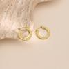 18K Gold Plated Geometric Irregular Hammered Stainless Steel Earrings