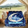 1PC Custom Name Moonlit Dreams Bunny Flannel Blanket Versatile,all-season Throw Suitable for the Living Room,bedroom,camping,travel,and Gift