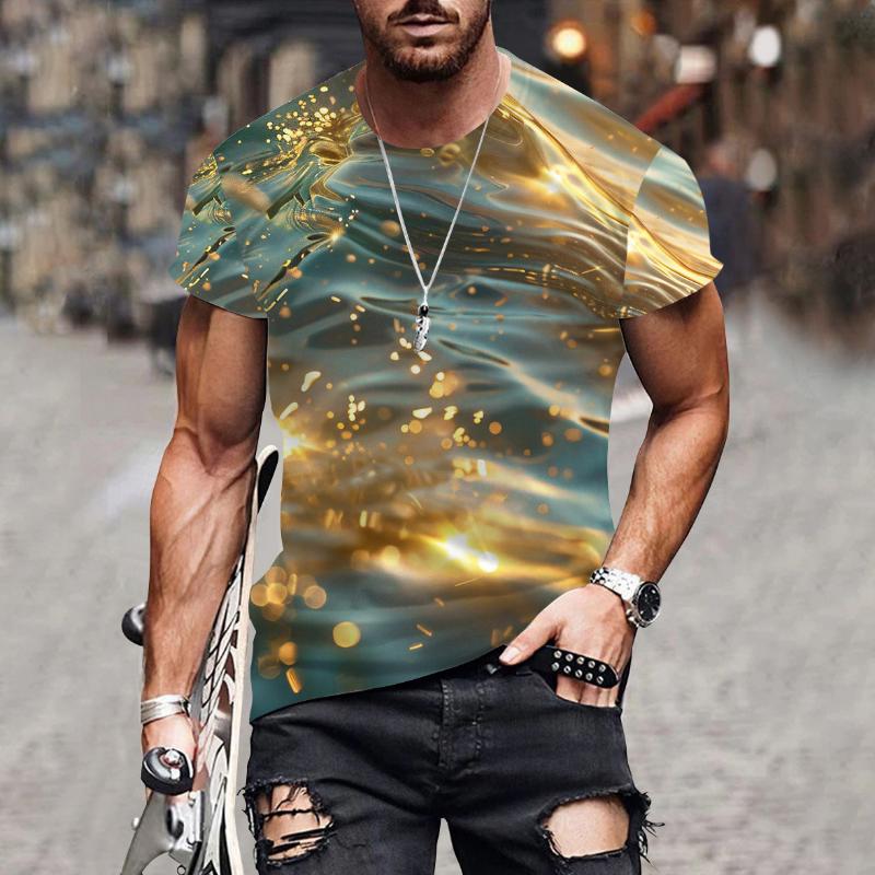 European and American Cross-border Summer Men's T-shirt 3D Digital Printing Short Sleeve LiExpress