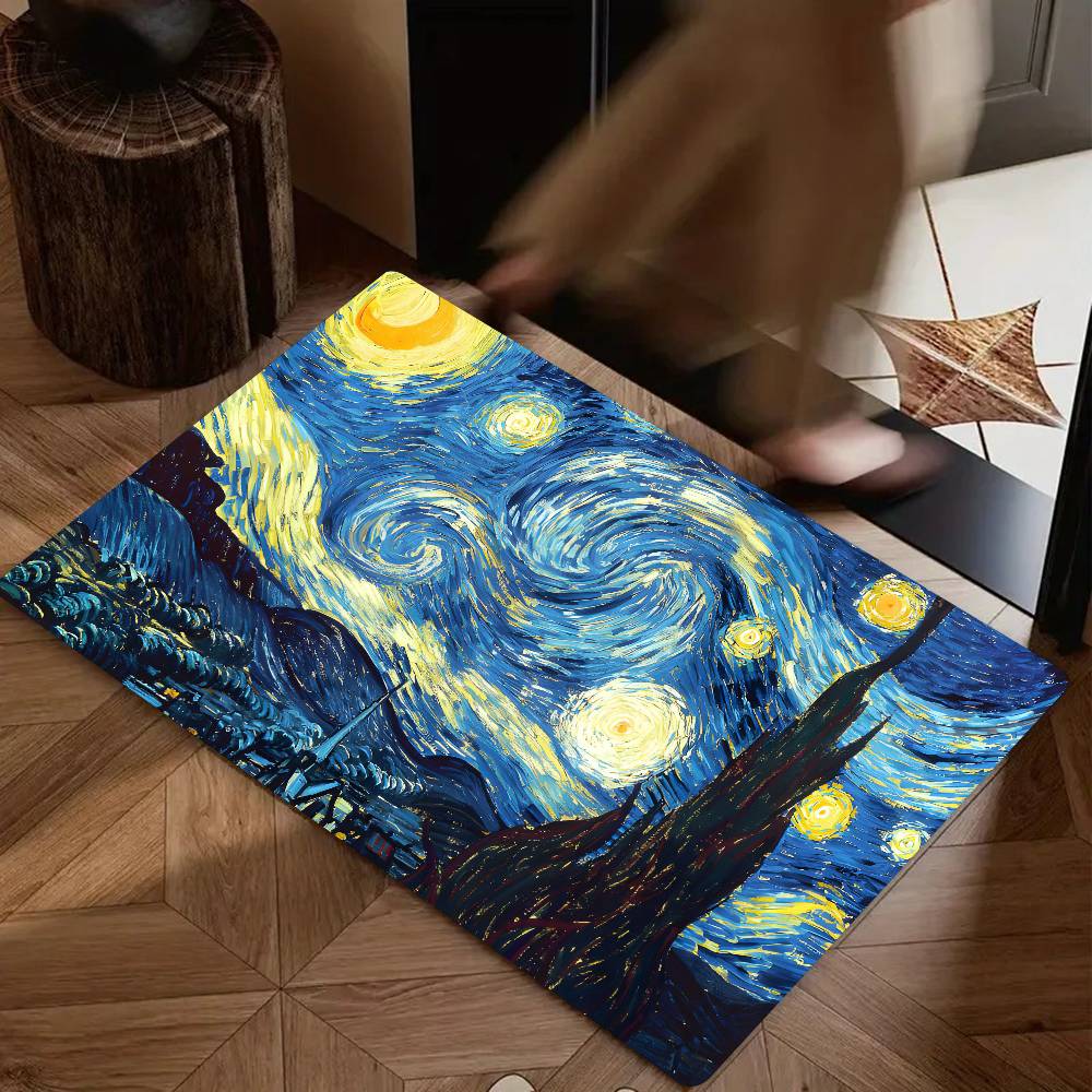 Oil Painting Claude Monet Art Floor Mat Suitable For Living Room Kitchen Bathroom Non-slip Mat Household Foot Mat