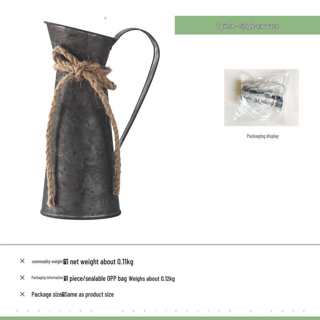 Antique Bronze Milk-Can Iron Flower Vase for Gardening & Home Decor