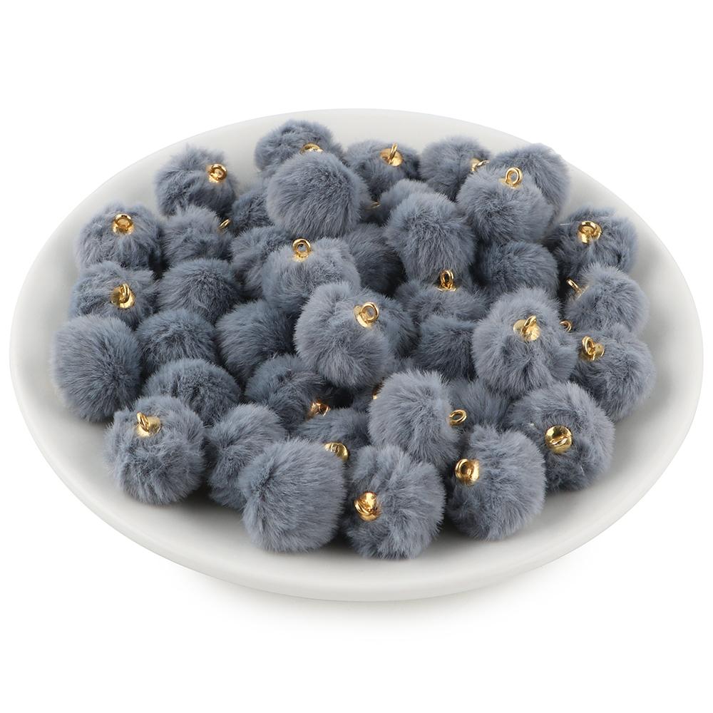 20pcs Plush Fur Cover Ball Beads Charms Cute Bead Pendant for DIY Jewelry Making Accessories Handmade Earring Bracelet
