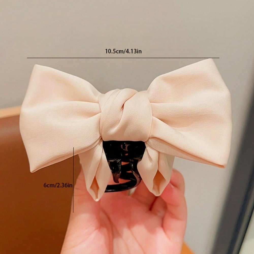 1pc Elegant Bow Hair Claw Clip for Women - Stylish Polyester and Spandex Hair Accessory, Non-Feathered, Perfect for Formal Occasions