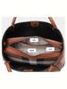 Aidrani  New Retro Checkered Women's Handbag, Large Capacity Luxury Bag, Canvas Genuine Leather Bag