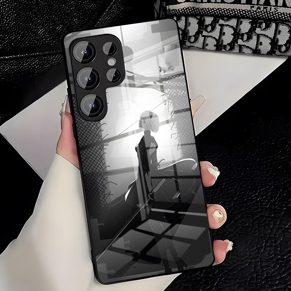

Чехол для телефона N-NieR Automata 2B для Samsung S26 S25 Plus S20 S20 Plus S22 Ultra S23 FE S21 Plus S21 Ultra Стеклянная крышка Samsung S20 Plus