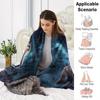 Two Wolves Moon Forest Flannel Throw Blanket Night Sky Full Moon Wild Animal Sofa Blanket