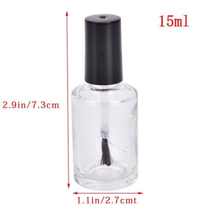 1Pcs 5/10/15Ml Empty Glass Nail Polish Bottle With Brush Nail Oil Glass Bottle