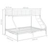 VidaXL Cadre de lit superposé Blanc Métal 140x200 cm/90x200 cm