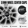 4 Pezzi/lotto 51MM Tappi Centrali Ruote Auto Universali LOGO Sportivo Coperture Antipolvere Ruote Auto Decorazioni Ruote Auto