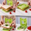 Sandwich Maker and Sealer, Crust Cutter Sandwich Crimper, Green Portable Sandwich Maker for Bread, Burgers, and Cakes