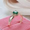 Anillo de Oro Multicolor de 18 Quilates para Mujer Esmeralda Natural de 1 Quilate con Diamantes Joyería Anillos De Bizuteria Anillos Mujer Anillos de Piedras Preciosas Caja