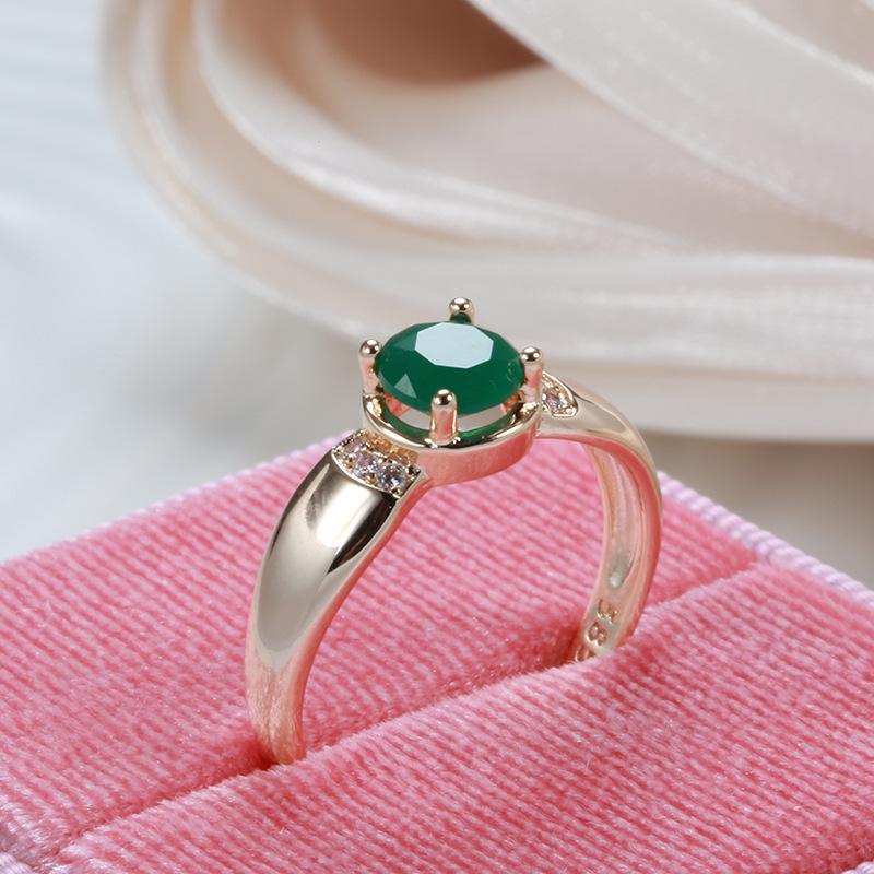 Anillo de Oro Multicolor de 18 Quilates para Mujer Esmeralda Natural de 1 Quilate con Diamantes Joyería Anillos De Bizuteria Anillos Mujer Anillos de Piedras Preciosas Caja