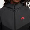 Nike Sportswear Tech Fleece Full-Length Zip Hooded Jacket Men Jackets Black Dark-Smoke-Grey Light-Deep-Red FB7922-013