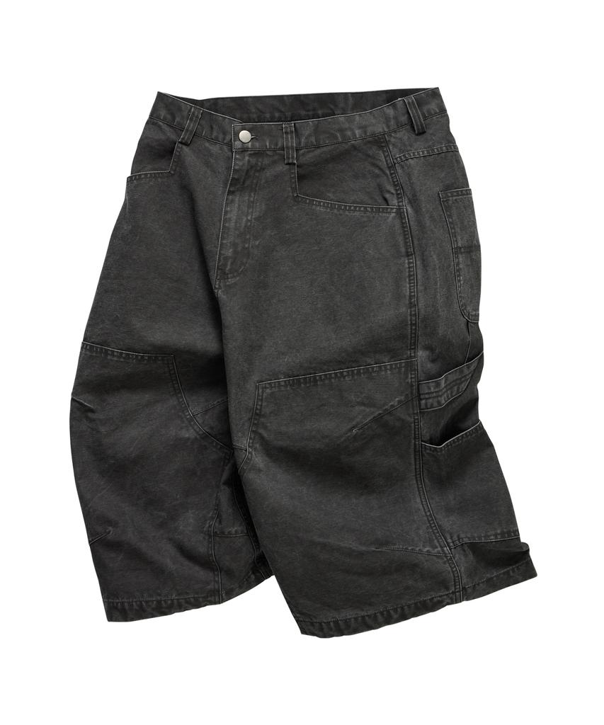 Denawo Washed Carpenter Bermuda Pants (Black)