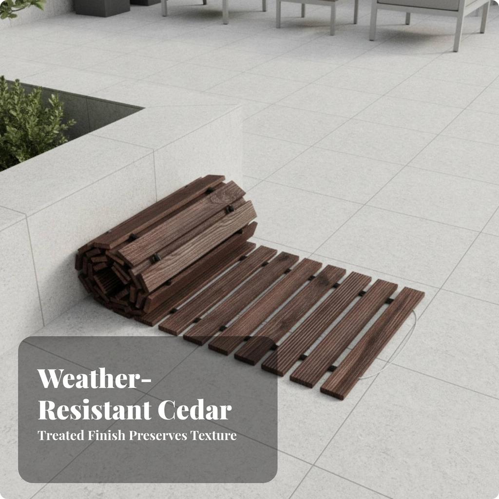 Foldable Wooden Garden Pathway Sturdy Roll-out Outdoor Path Roll-up