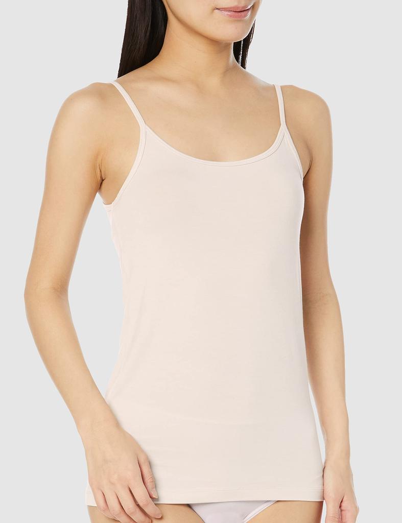 White Breeze Fluffy Stretch Modal Blend Camisole Set of Medium [Amazon Exclusive] 2, Black/Beige,