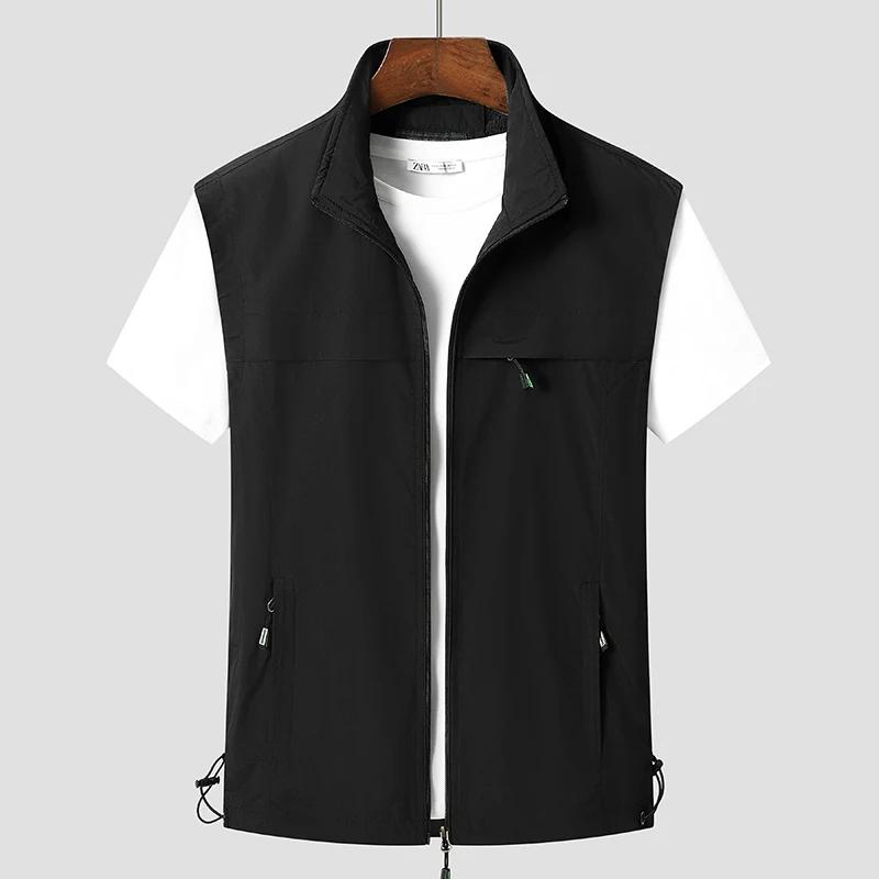 Men s Spring Autumn Stand Collar Vest Light Luxury Old Money Style Relaxed Casual Versatile Sleeveless Waistcoat M