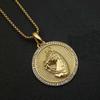 Punk Iced Out Bling Horse Head Pendant Gold Color Stainless Steel Zircon Animal Round Necklace For Men Jewelry Male Gift 2025