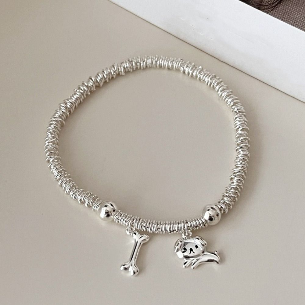 2PCS Lovers Friends Cat Fish Bracelet Cute Metal Beaded Bracelet Cartoon Cute Dog Bracelets  Couple