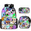 Dandys World Anime Print Backpack Set Students Lightweight School Bag With Crossbody Pouch Pencil Case