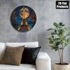 Vintage Paris Eiffel Tower Moonlit Night Round Metal Plaque 8x8 Inch Rustproof Wall Art Living Room Decor